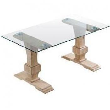 Mesa de comedor Versalles forma rectangular roble Nordish 76x160x90 cm