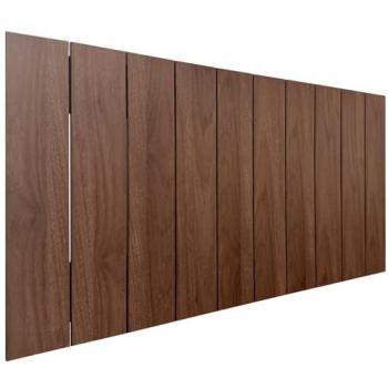 Cabecero Vertical de Madera Reciclada DM Estilo Palet 110x46 cm con Herrajes - Nogal