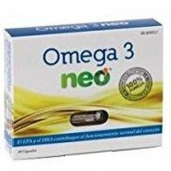 NEO Omega 3 - Suplemento Alimenticio de Aceite de Pescado, 500mg (25% EPA y 16% DHA), Beneficioso para Corazón y Cerebro, Sin Gluten, 30 Cápsulas Blandas