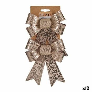 Lazo Adorno Navideño Bronce PVC 15 X 4 X 16 Cm (12 Unidades)