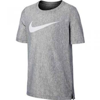 NIKE B Nk Dry SS Top T-Shirt, Niños, Gunsmoke/White, S