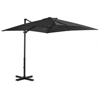 vidaXL Sombrilla de Jardín con Base Portátil Parasol Terraza Artículos de Exterior Casa Hogar Patio Porche Verano Paraguas para Sol Gris Antracita