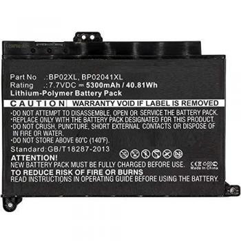 Batería Compatible de Alta Calidad para Laptop HP Pavilion 15-AU/AW, 41Wh, Li-Pol, 7.7V, 5300mAh, Negra