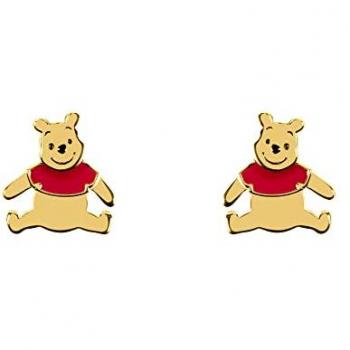 Disney Winnie The Pooh Sterling Silver Gold Plated Earrings