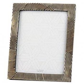 Portafotos Elegante de Resina Negro y Dorado 20x25 cm con Diseño Moderno