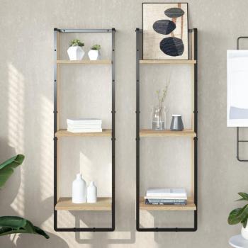 Estante de pared 3 niveles Sonoma Oak 30x25x100 cm Multilayer