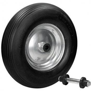 Rueda de Carretilla Increíble de Caucho Macizo PU 4.80/4.00-8 Ø 390mm con Eje Incluido