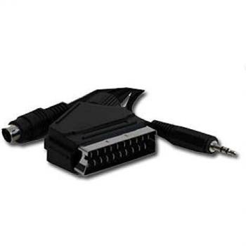 Cable Adaptador Gembird 10m SCART (21-pin) a S-Video (4-pin) + 3.5mm M/M Negro