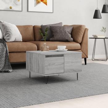 Mesa de centro vidaXL madera contrachapada 55x55x36,5 cm en colores Blanco, Negro y Gris Sonoma, ideal como Mesita de Salón o Comedor o Auxiliar Mesa de Café