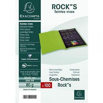 Exacompta 800009E - Lote de 100 Subcarpetas RockS 80, Color Gris