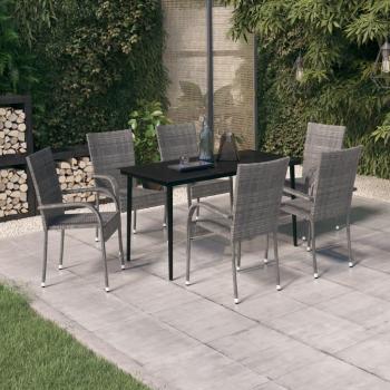 7-Piece Gray and Black Garden Dining Set