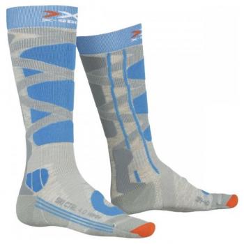 Calcetines mujer X-Socks Ski Control 4.0 Gris Azul Naranja - Talla 35-36