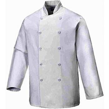 Chaqueta de Cocina Sussex Portwest Manga Larga Blanca 100% Algodón Talla M
