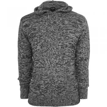 Urban Classics Melange Knitted Hoody, Color:blk/gry;Größe:M