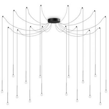 Lámpara de Techo LED Lucciola SP16 Negra 3000K, 16W, Ø200mm