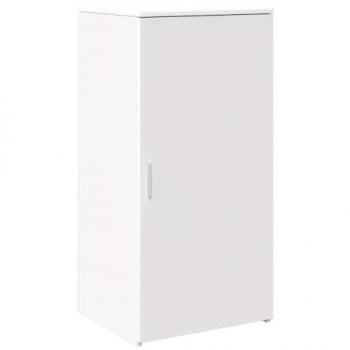 Compact White Storage Cabinet - 50x45x103.5 cm - Engineered Wood - Modern Design for Office/Living Room/Reception