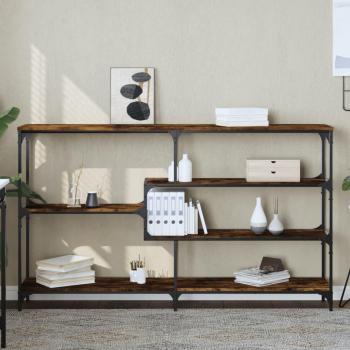 Consola de mesa roble ahumado 160x32x95 cm madera multicapa