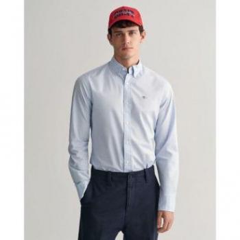 Camisa Slim Fit Rayas Popelina azul claro
