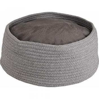 Cesta con cama redonda Hebe gris para gatos y perros pequeños 33x15 cm
