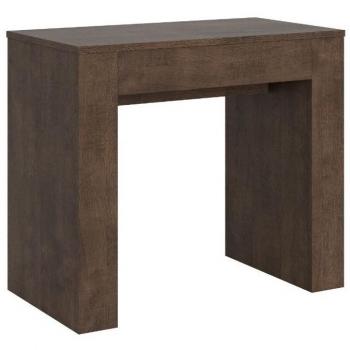 Consola extensible 90x49/307 cm Extra Nogal con efecto madera nogal y extensiones internas