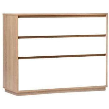 Cómoda de Melamina y Madera Blanco 100x79 cm con 3 Cajones