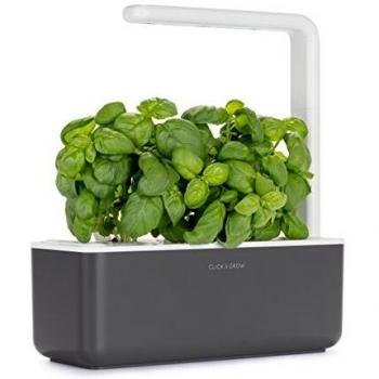 Huerto de Interior Click & Grow Smart Garden 3 Antracita - Cultivo Automático Fácil con 3 Plantas de Albahaca
