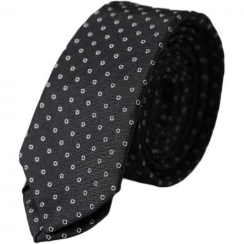 Dolce & Gabbana Black Circle Fantasy Adjustable Necktie Men's Tie, Size: ONE SIZE