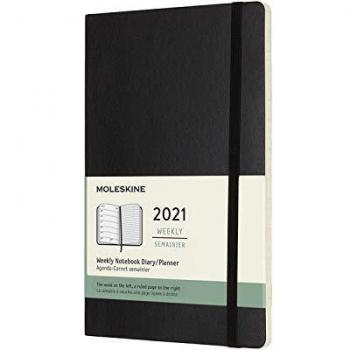 Agenda 2021 semanal grande tapa blanda negra 12 meses Moleskine