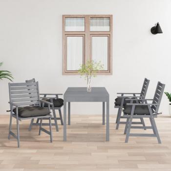 Sillas de comedor al aire libre con almohadas 4 piezas de acacia de madera maciza