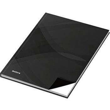 Cuaderno A4 RNK Verlag, tapa dura, en blanco, 96 hojas, negro carbón
