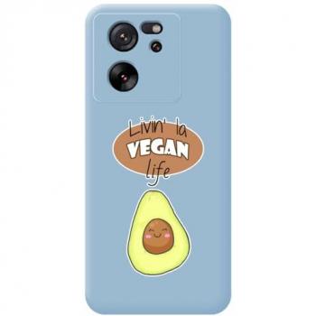 Funda de Silicona Líquida Azul con Diseño Vegan Life para Xiaomi 13T / 13T Pro 5G