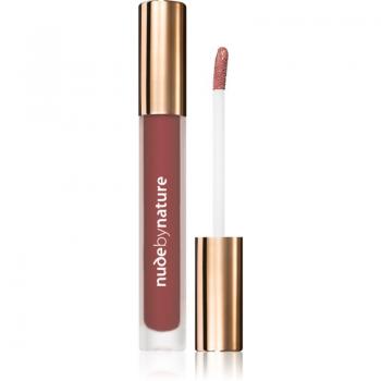 Nude by Nature - Satin Liquid Lipstick Lápiz Labial Cremoso Con Acabado Satinado Tono 09 Rich Plum 3,75 ml