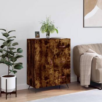 Aparador de madera de ingeniería 69,5x34x90 cm Mueble de Almacenaje de Salón Buffet Armario Auxiliar Armario de Almacenamiento en roble ahumado marrón