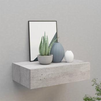 Estante de pared con cajones gris hormigón 40x23,5x10 cm MDF