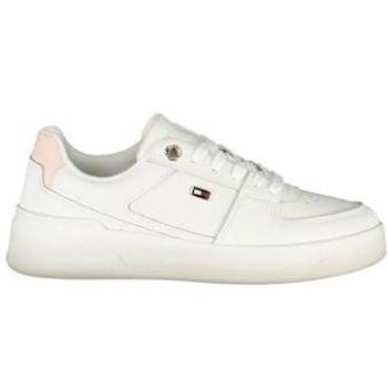 Tommy Hilfiger Women's Elegant White Lace-Up Sneakers with Contrast Detail - EU41/US11