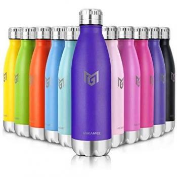 MIKAMEE Botella de Agua Acero Inoxidable 350/500/650/750ml | Aislamiento de Vacío de Doble Pared airBottle | sin bpa Botella termica | Mantiene 24h frías/12h Calientes | para Niños, Deporte, Oficina