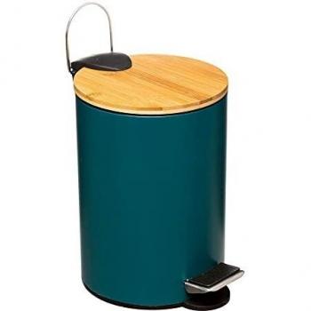 Cubo de basura de baño verde esmeralda 3L colección 'colors'