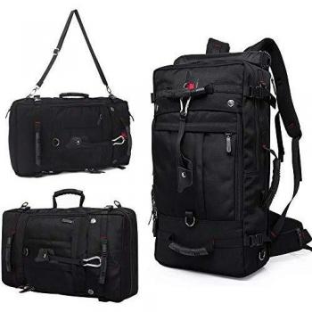 Pulchram Mochila de Senderismo 55L Impermeable Mochila Trekking al Aire Libre Gran Capacidad Prueba de Golpes Mochila de Escalada Mochila de Camping Oxford con Cubierta de Lluvia Bloqueo de Seguridad