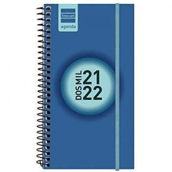 Finocam Agenda 2021 2022 Semana vista apaisada Septiembre 2021, Agosto 2022 12 meses E9, 94x171 Espir Label Azul cobalto Español