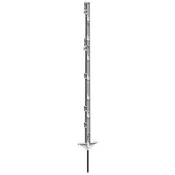 Paletto de plástico para cercas electrificadas, doble pie y punta zincada, altura 105 cm, paquete de 5 unidades