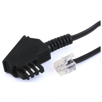 Cable de teléfono TAE-F macho a RJ11 macho 6P4C 1.50 m negro