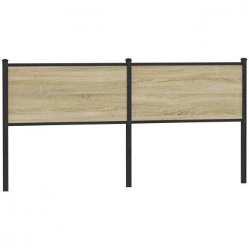 Cabecero de madera de ingeniería y acero roble Sonoma 160 cm Marrón