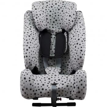 Jyoko Funda para Silla de Coche Klippan Century de Algodón y Refuerzo Técnico Black Star