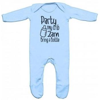 FLOSO - Body / Pijama entero Modelo Party My Crib 2am Bring A Bottle para bebés niños niñas