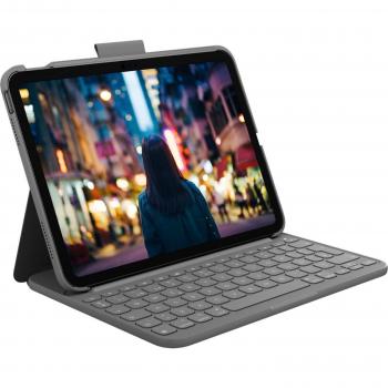 Logitech Slim Folio Funda con Teclado Bluetooth QWERTY Español para iPad (10.ª generación) Color Gris