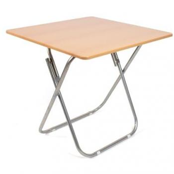 Mesa Plegable Portátil de Madera y Metal - Color Natural - Varias Medidas (70x70 cm) - Ideal para Cocina, Terraza o Jardín