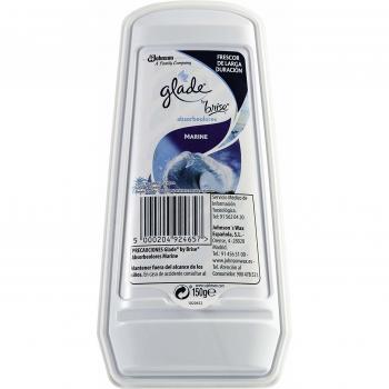 Glade® Gel Ambientador Absorbeolores de Larga duración para baños armarios y Espacios pequeños, Fragancia Marine aceites Esenciales, 1 unidad