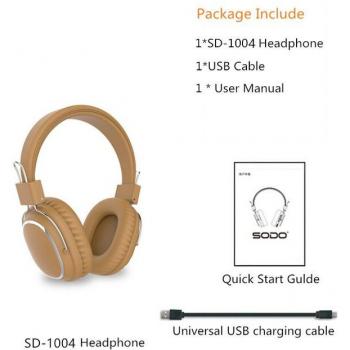 Auriculares Inalámbricos SODO 1004, Estéreo Plegables Bluetooth 5.0 con Micrófono y Soporte para Tarjeta TF