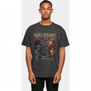 Wu Tang 36 Chambers Acid Wash Oversized T-Shirt Black