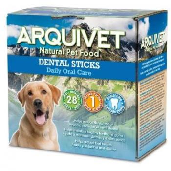 Arquivet Dental Sticks para perros (28 unidades) - Snack dental, ayuda a la higiene oral, sabor agradable, textura que favorece la limpieza de dientes y encías